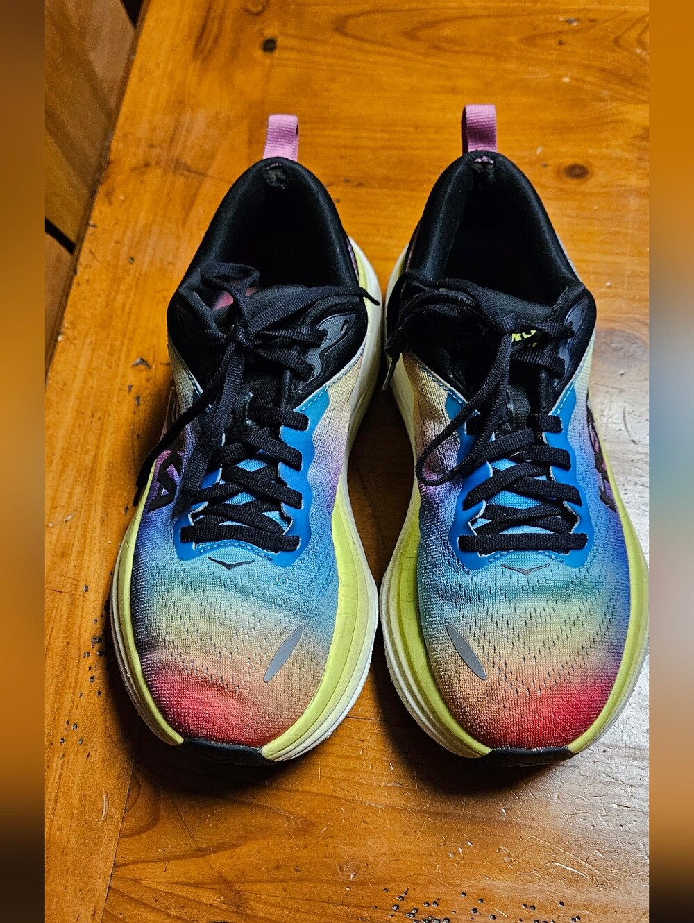 Hoka Bondi 8 Rainbow Colors Running Shoe - Black Trim